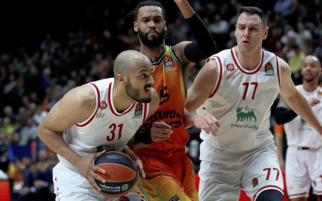 Shields, durante el partido de su regreso el pasado martes contra el Valencia Basket