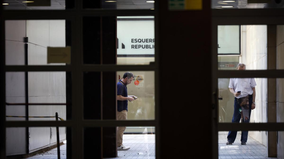 Entrada a la sede central de ERC en Barcelona