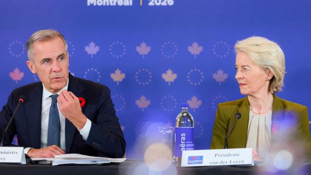 Mark Carney y Ursula von der Leyen, en Montreal durante la reunión.