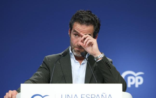 El portavoz de campaña del PP, Borja Sémper, durante una rueda de prensa.
