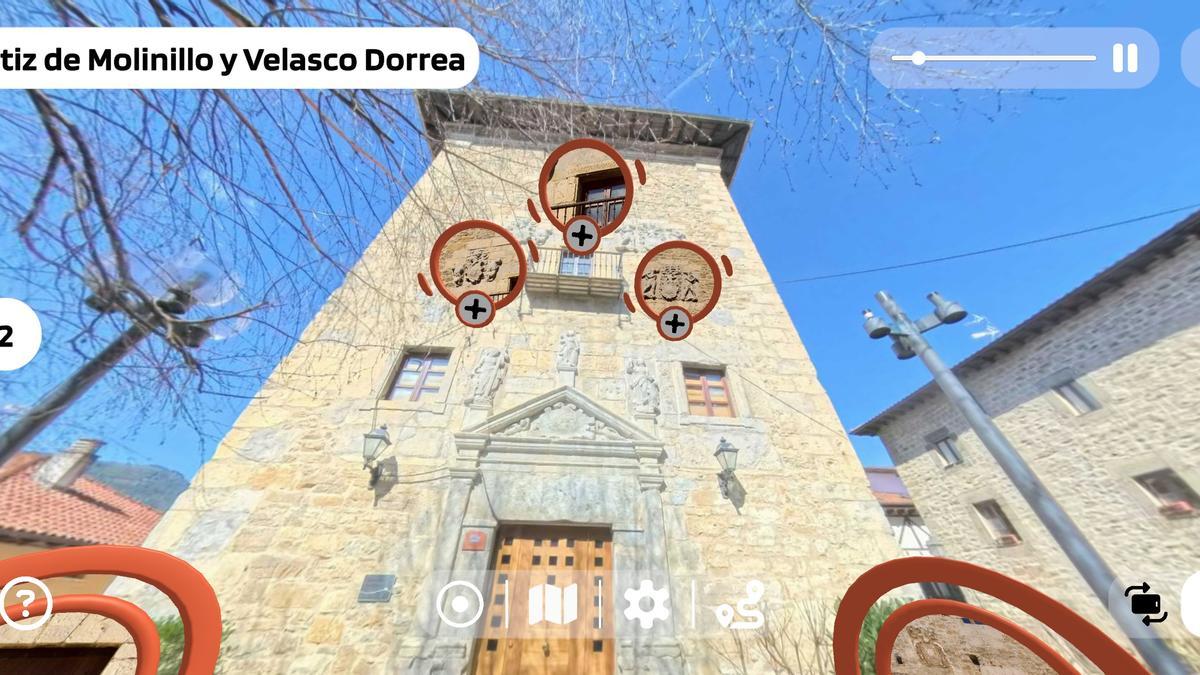 Detalle de la aplicación a los pies de la Torre de Ortiz de Molinillo y Velasco