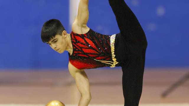 El gimnasta ermuarra Hodei Rivas.