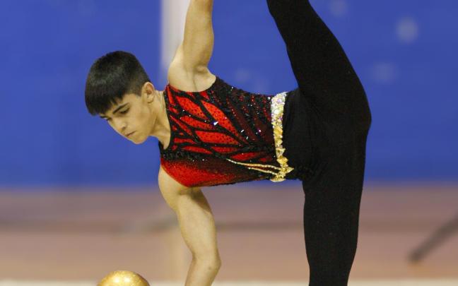 El gimnasta ermuarra Hodei Rivas.
