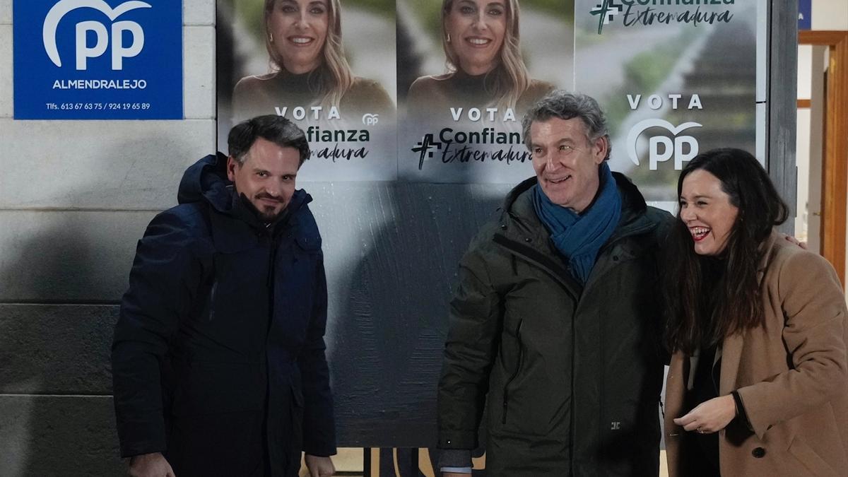 Alberto Núñez Feijóo, en el inicio de campaña de Extremadura