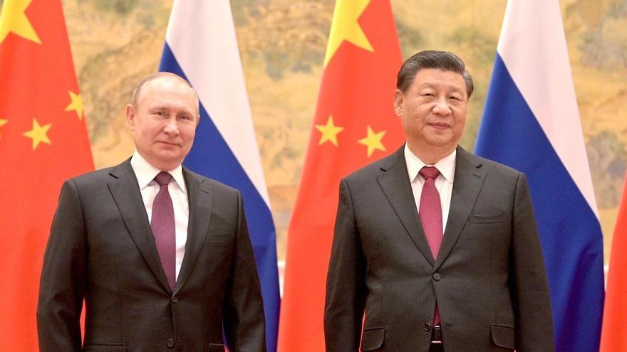 Vladimir Putin y Xi Jing Ping durante la visita del presidente ruso a China en 2022.