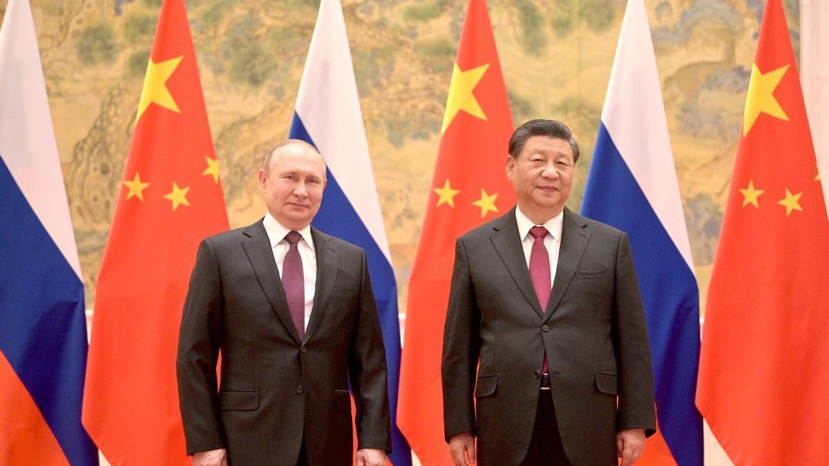 Vladimir Putin y Xi Jing Ping durante la visita del ruso a China en 2022.