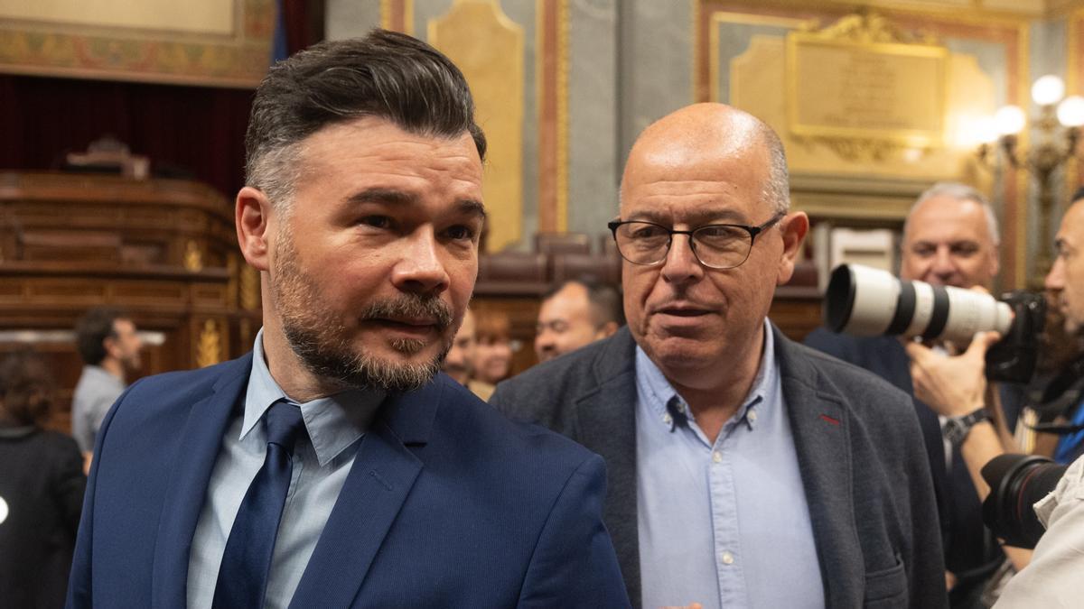 El portavoz de ERC en el Congreso, Gabriel Rufián, a su llegada al Congreso