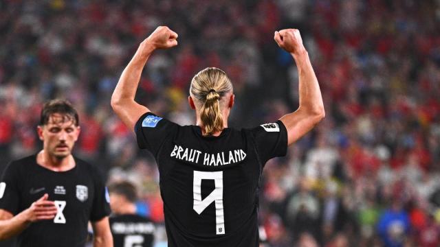 Erling Haaland durante su encuentro contra Senegal en el Mundial 2026.