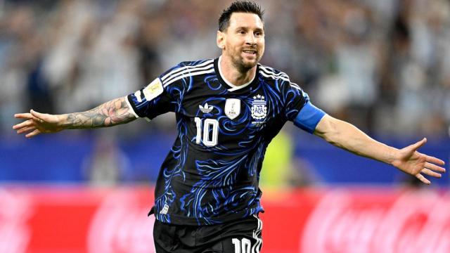 Messi celebra su gol ante Jordania.