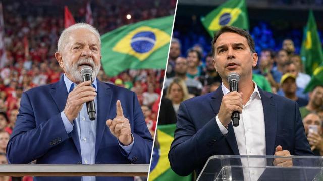 Lula da Silva y Flávio Bolsonaro, principales aspirantes a la Presidencia de Brasil.