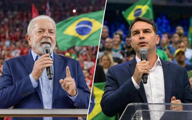 Lula da Silva y Flávio Bolsonaro, principales aspirantes a la Presidencia de Brasil.