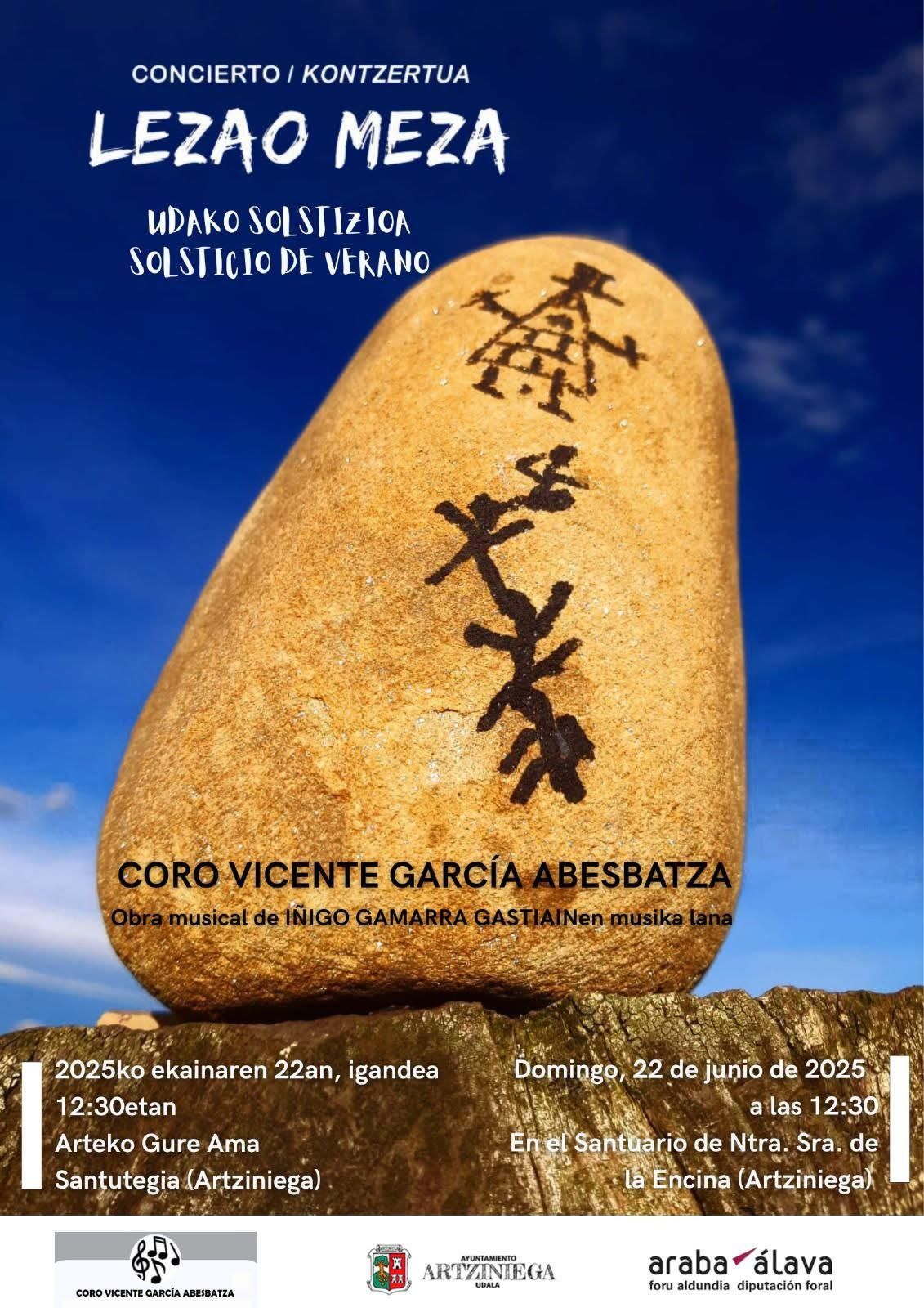 Cartel anunciador del concierto coral del domingo en Artziniega