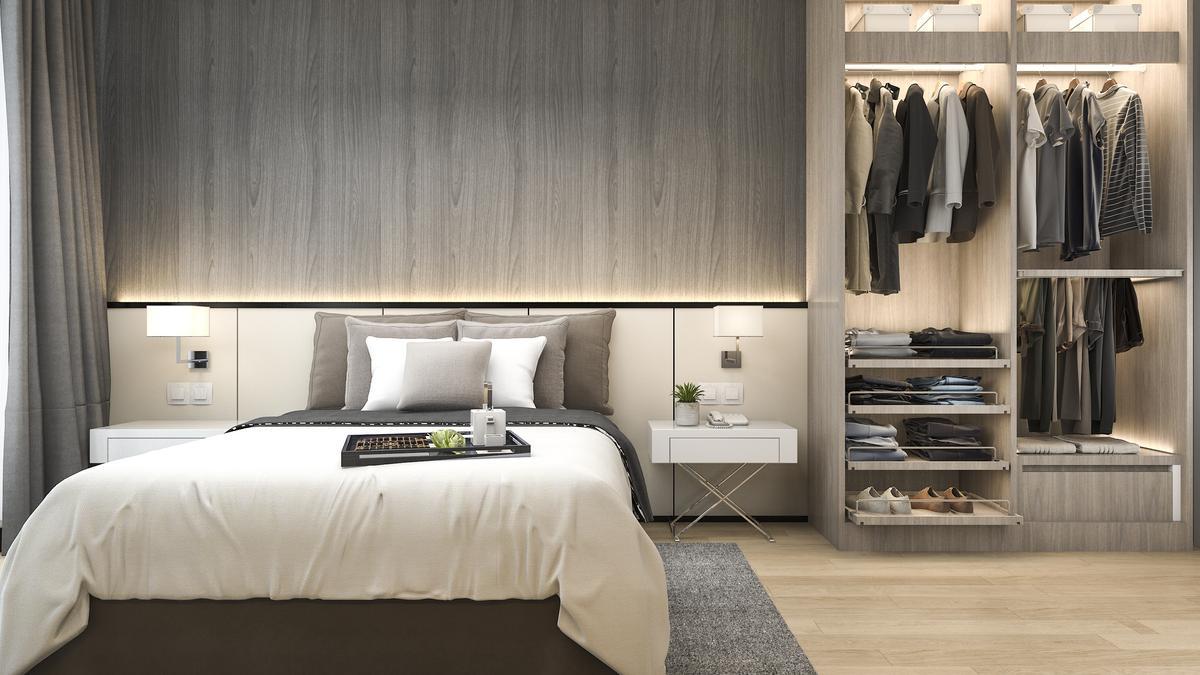 Habitación con vestidor.