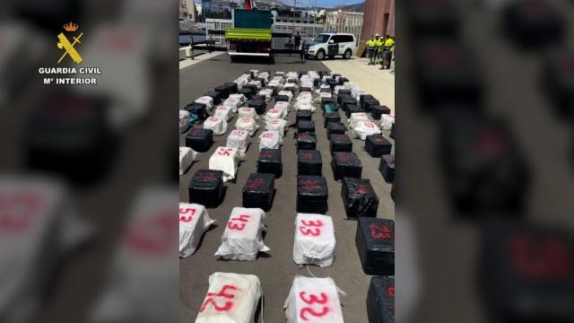 Cocaína intervenida en una narcolancha al sur de Gran Canaria.
