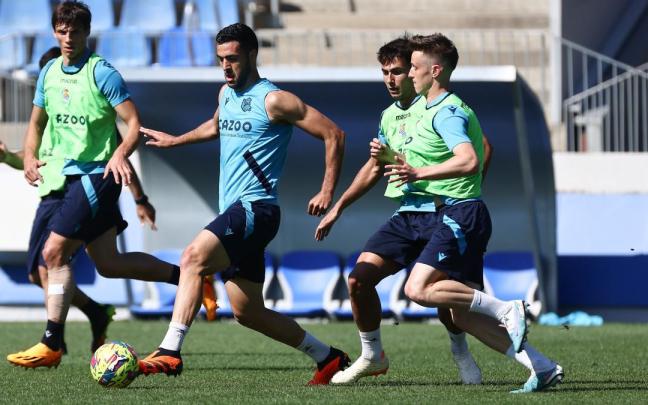 Un lance del entrenamiento en Zubieta. / REAL SOCIEDAD