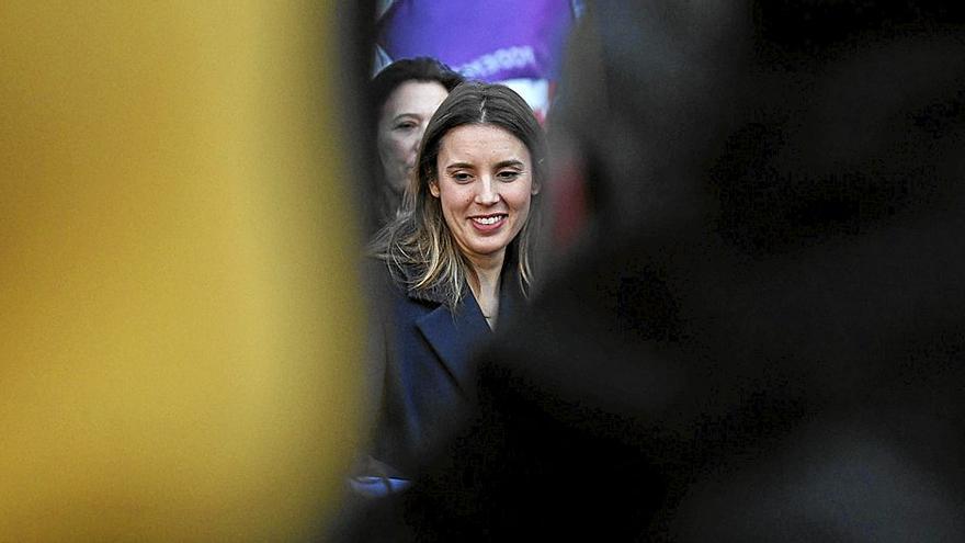 La todavía ministra de Igualdad Irene Montero, en un acto de Unidas Podemos. | FOTO: E.P.