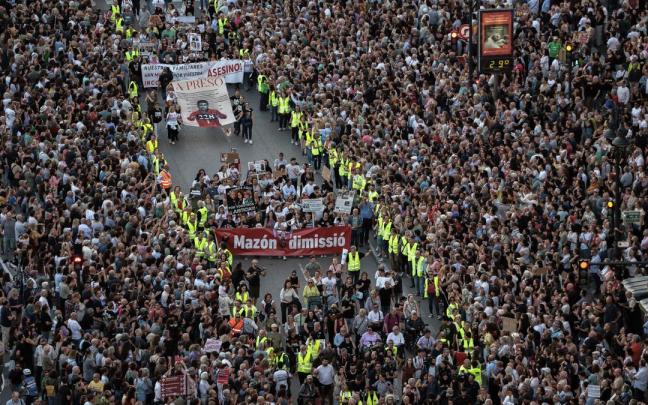 Imagen de la manifestación que ha recorrido el centro de Valencia