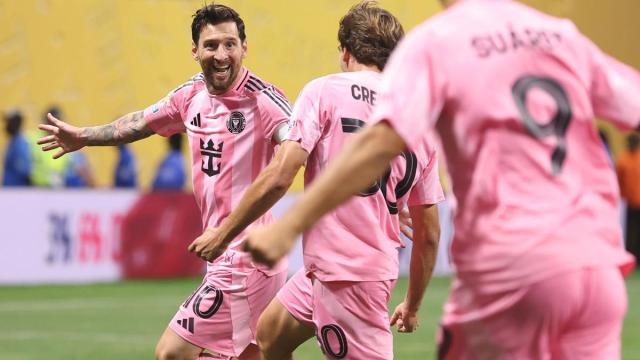 Leo Messi celebra un gol con el Inter Miami.