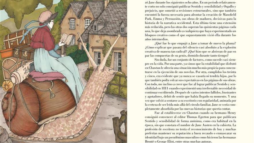 Imagen de otra de las páginas con la ilustración de Ana Jarén