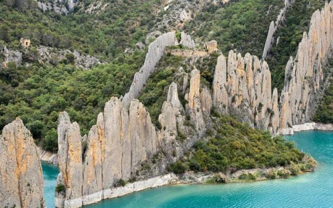 Vista aérea de la Muralla de Finestres.