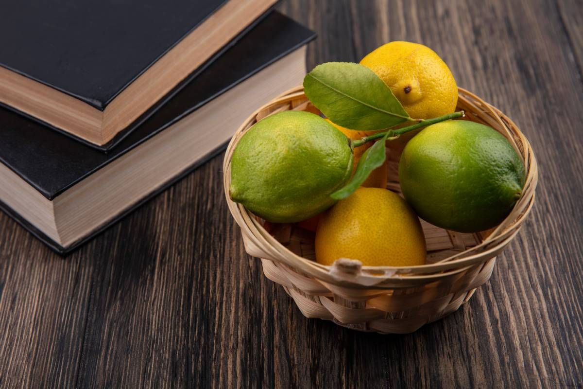 Limones en un frutero.