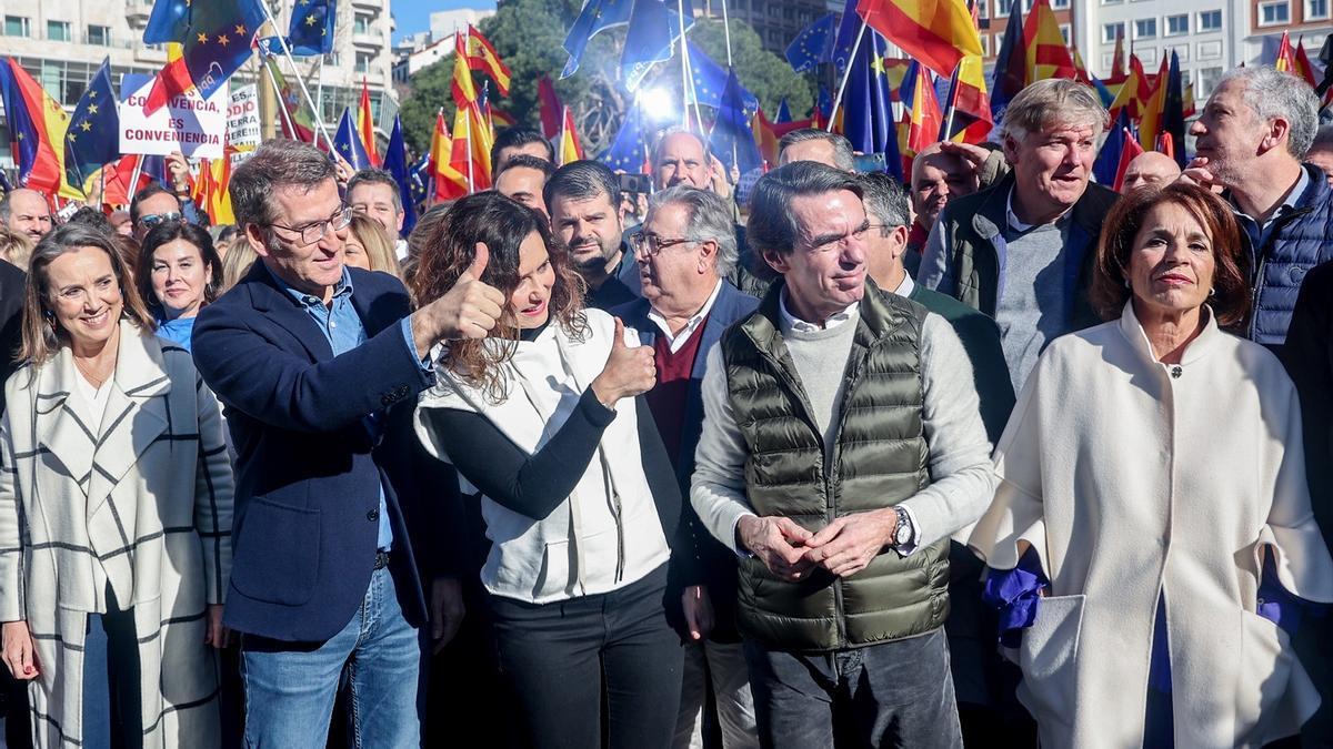 Feijóo, durante una manifestación en Madrid.