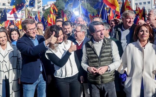 Feijóo, durante una manifestación en Madrid.