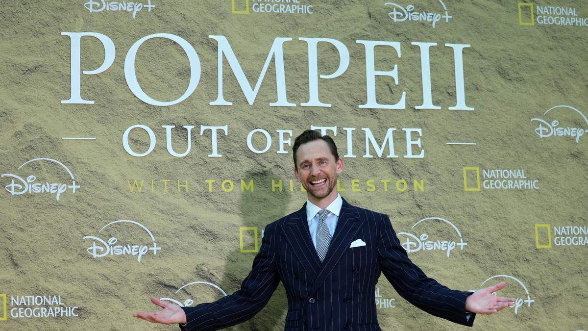 Tom Hiddleston durante la presentación en Londres de 'Pompeya: Más allá del tiempo'.