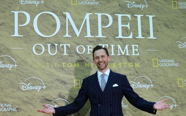 Tom Hiddleston durante la presentación en Londres de 'Pompeya: Más allá del tiempo'.