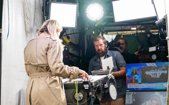 Una reportera de la CNN en la Casa Blanca.