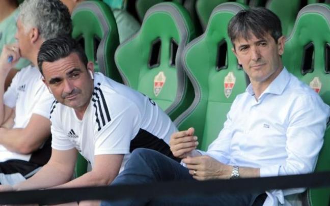 José Rojo Martín, Pacheta, en el banquillo para dirigir al Valladolid frente al Elche.