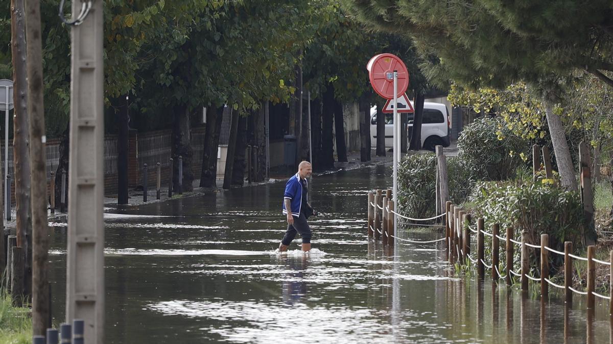 Zona inundada por las lluvias en Castelldefels.