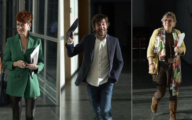 La de ayer fue la última reunión de la Junta de Portavoces del Parlamento de Navarra de la legislatura. Pero la última también para tres de los portavoces, que no repetirán mandato. Bakartxo Ruiz (EH Bildu), Mikel Buil (Podemos) y La de ayer fue la última reunión de la Junta de Portavoces del Parlamento de Navarra de la legislatura. Pero la última también para tres de los portavoces, que no repetirán mandato. Bakartxo Ruiz (EH Bildu), Mikel Buil (Podemos) y
