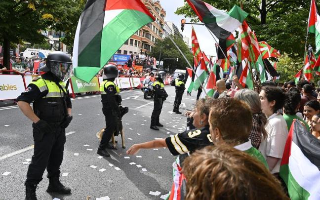 Imagen de archivo de las protestas en Bilbao contra la participación de Israel en La Vuelta