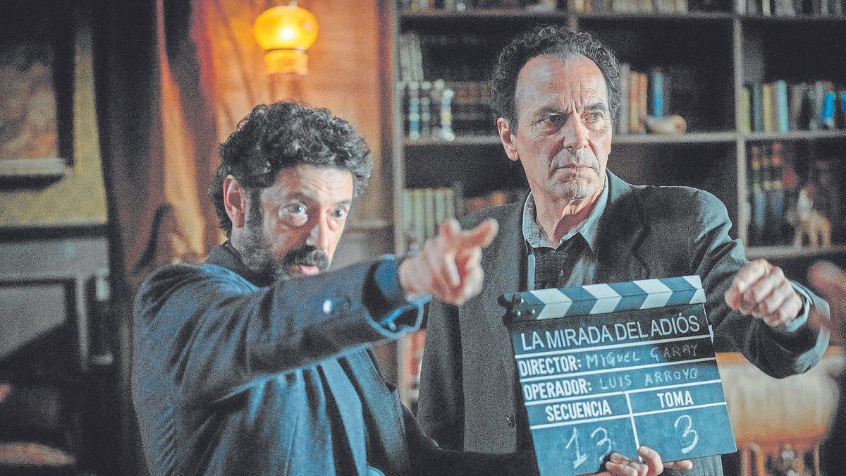 Manolo Solo y José Coronado durante el rodaje de la película del director Víctor Erice.