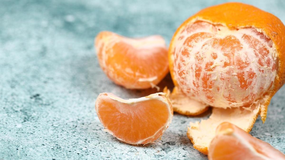 Hebras de una mandarina.
