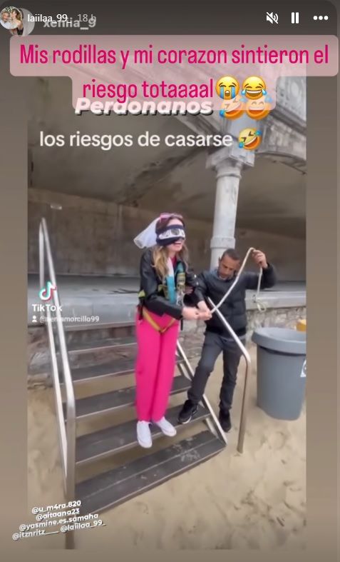 Una de las stories que ha subido la protagonista del vídeo.