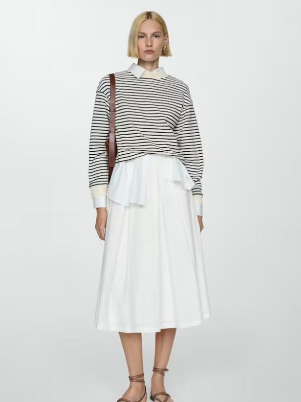 Falda midi plisada, 35,99€.