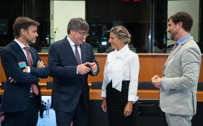 Reunión entre Yolanda Díaz y Puigdemont en Bruselas, el pasado 4 de septiembre. Reunión entre Yolanda Díaz y Puigdemont en Bruselas, el pasado 4 de septiembre.