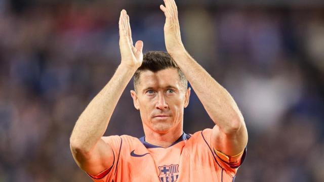 Robert Lewandowski, en su último partido con el Barcelona.