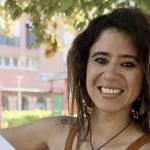 Miriam Serrano García con el logotipo de su reto solidario | PILAR BARCO