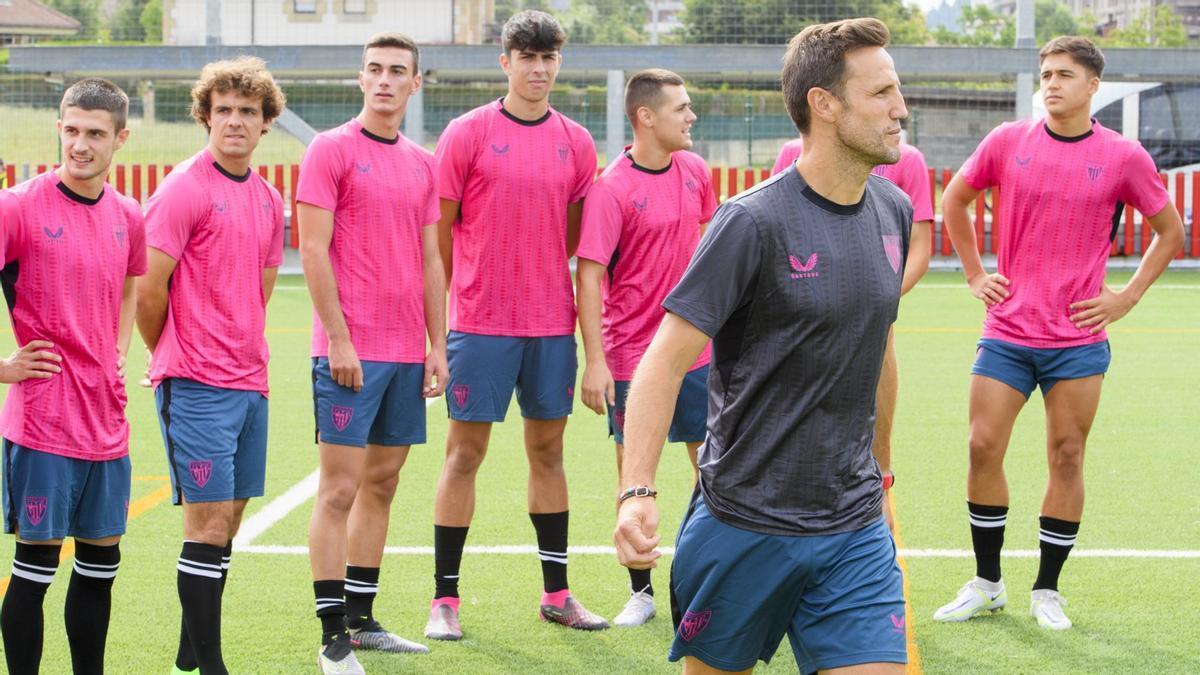 Gurpegui en un entrenamiento con el Bilbao Athletic