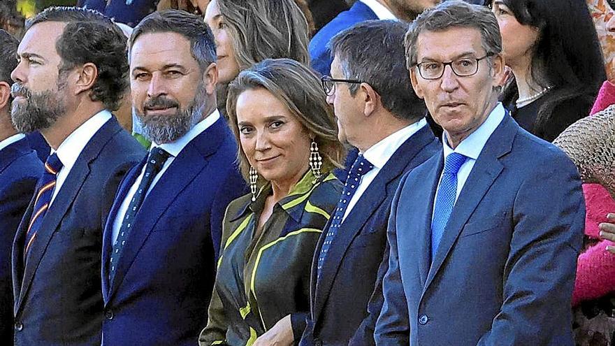 Alberto Núñez Feijóo y Santiago Abascal coincidieron recientemente en un acto institucional. | FOTO: EFE