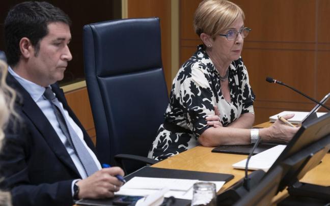 Arantxa Tapia, en la Comisión de Sostenibilidad, Medio Ambiente y Medio Natural del Parlamento Vasco.