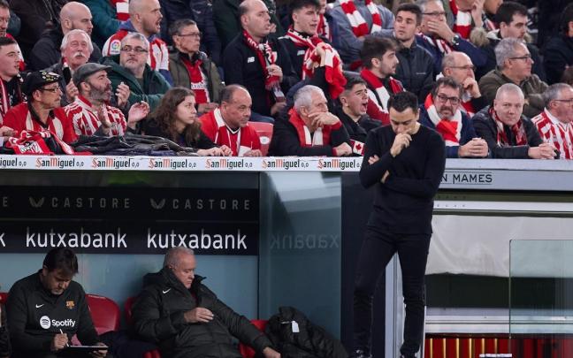 Xavi Hernández, durante el partido de este miércoles en San Mamés. / EP Xavi Hernández, durante el partido de este miércoles en San Mamés.