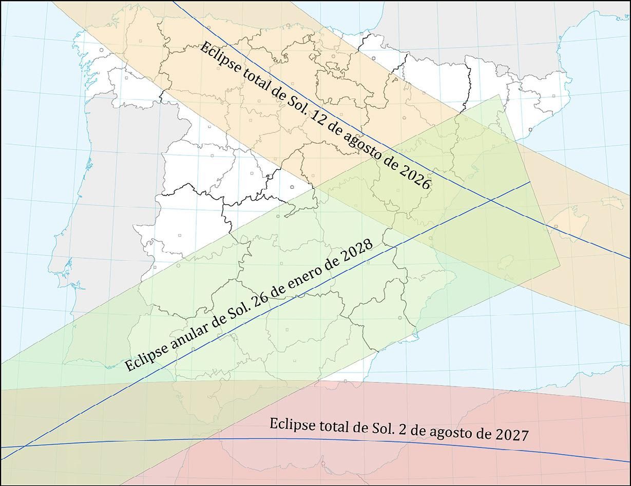 Mapa del "trío de eclipses".