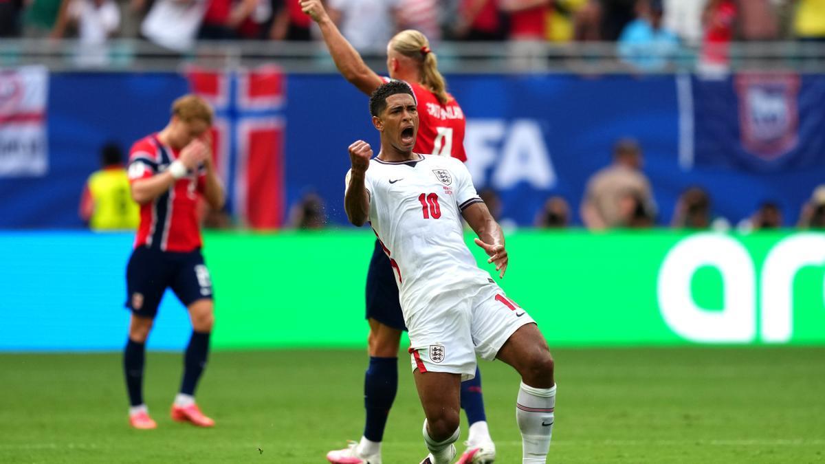 Jude Bellingham celebrando uno de sus goles frente a Noruega en el Mundial 2026.