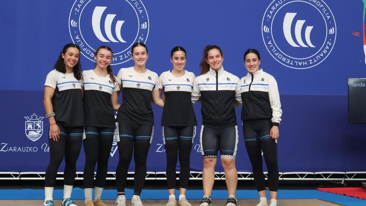 Halteras zarauztarras que participarán en el campeonato de esta semana.