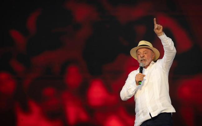 El presidente de Brasil, Luiz Inácio Lula da Silva, en un evento este sábado en Taboão da Serra (Brasil).