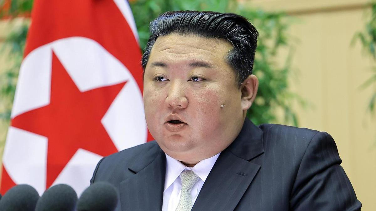 El líder de Corea del Norte, Kim Jong Un, durante la conferencia militar.